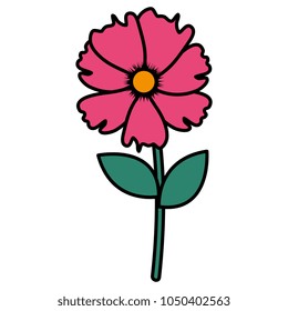 beautiful flower decorative icon