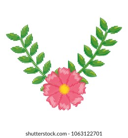 beautiful flower decorative icon
