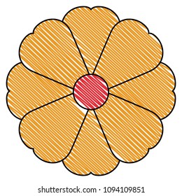 beautiful flower decorative icon
