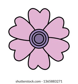 beautiful flower decorative icon