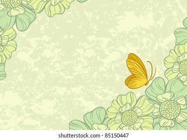 Beautiful flower design with butterfly