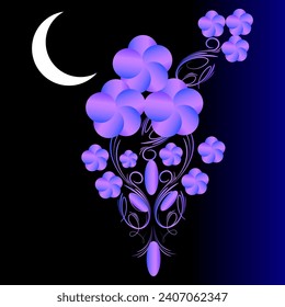 diseño floral hermoso, diseño floral de gradiente hermoso
