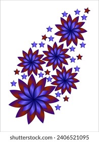 a beautiful flower design with gradient color, flower design with colorful color,  
