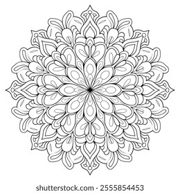 Beautiful flower design mandala, coloring page