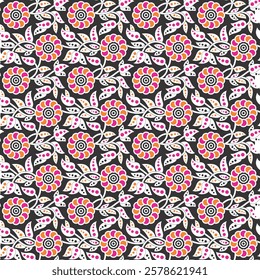 Beautiful Flower Design Pattern, Flower Background, Wallpaper, Fabric Print
