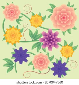 Schönes Blumendesign, Vektorgrafik