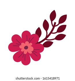 beautiful flower desing isolated icon, vector illustration