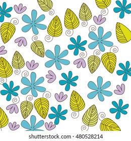 beautiful flower drawing isolated vector illustration design