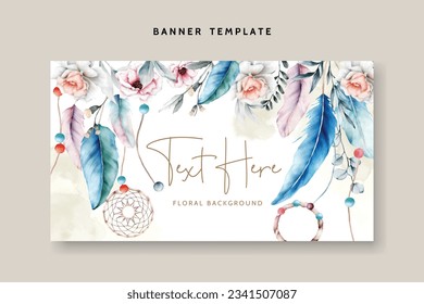 beautiful flower and dreamcatcher background template