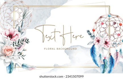 beautiful flower and dreamcatcher background template