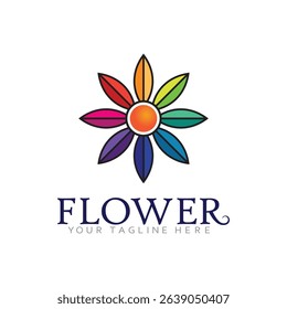 Beautiful Flower Emblem for Eco Nature Inspired Branding Logo