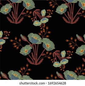 Beautiful flower embroidery for fashion design and pattern 