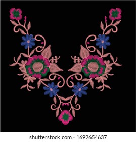 Beautiful flower embroidery for fashion design and pattern 