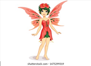 Beautiful flower fairy vector illustration 1