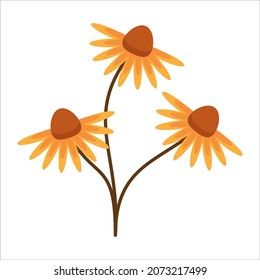 Hermosa ilustración de diseño de flor plana