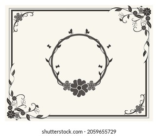 beautiful flower frame design vector
