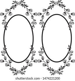 Beautiful flower frame, isolated on white backdrop. Vector