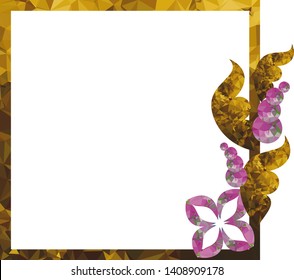 Beautiful flower frame with mosaic texture