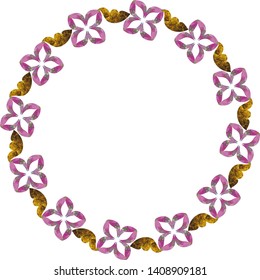 Beautiful flower frame with mosaic texture
