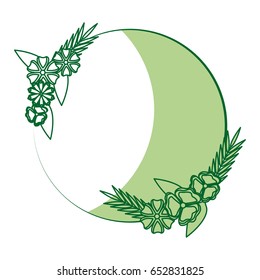 beautiful flower frame round spring decoration