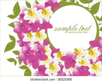 schöner Blumenrahmen mit Beispieltext