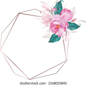 Beautiful Flower Frame Set on a White background