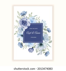 beautiful flower frame for wedding invitation