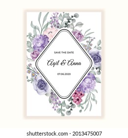 schöner Blumenrahmen für Hochzeitseinladung