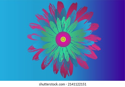 flor hermosa en plena floración, primavera vectorial y fondo de verano