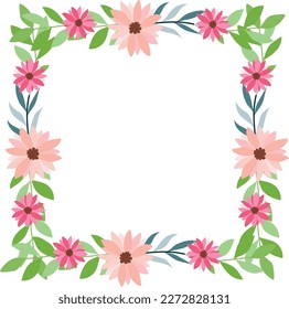 Hermosa Flor Ilustración De Marco Completo