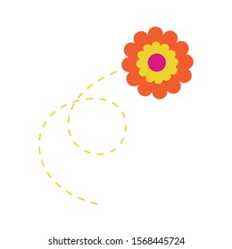 beautiful flower garden decorative icon vector illustration design