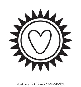 beautiful flower garden with heart decoration vector illustration design