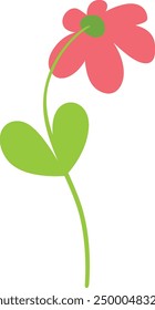 Beautiful flower with green leaves