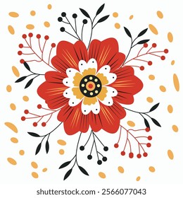 Beautiful Flower Hand Drawing Vector Art