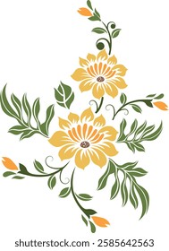 Beautiful flower hand drawing vector illustration. Vector abstract floral design.