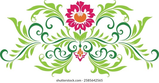 Beautiful flower hand drawing vector illustration. Vector abstract floral design.
