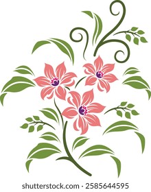 
Beautiful flower hand drawing vector illustration. Vector abstract floral design.
