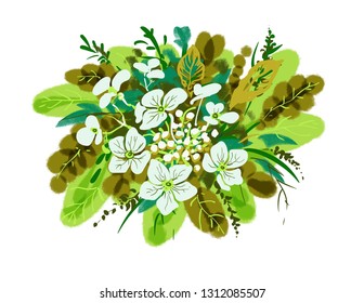 Beautiful flower, hand drawn, vector illustration