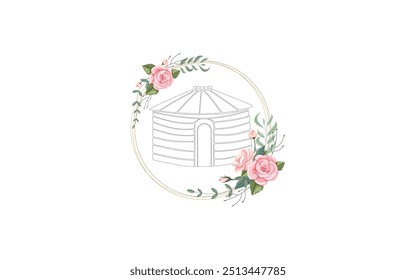 Beautiful flower home logo design