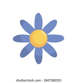 beautiful flower icon over white background, flat style, vector illustration