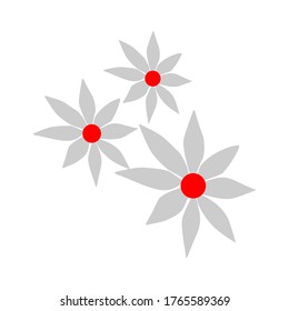 beautiful flower icon vector isolated white