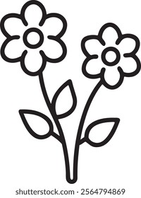 beautiful flower icon vector outline