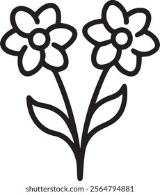 beautiful flower icon vector outline