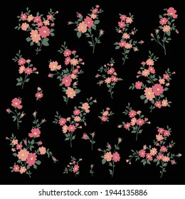 Beautiful flower illustration material collection,