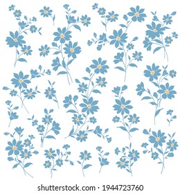 Beautiful flower illustration material collection,