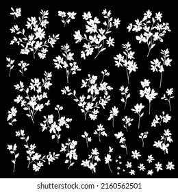 Beautiful flower illustration material collection,