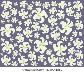Beautiful Flower, Illustration of Orange Jasmine or Mock Orange Flowers on Green Leaves Background.

