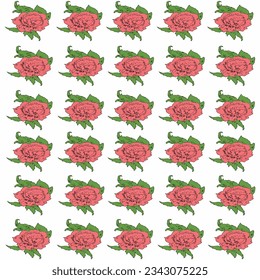 hermoso patrón de ilustración floral, dibujo vectorial