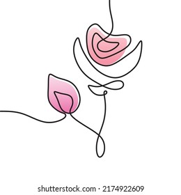 beautiful flower illustration romantic  continuous drawing single line art