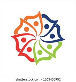 beautiful flower illustration vector creative design simple logo